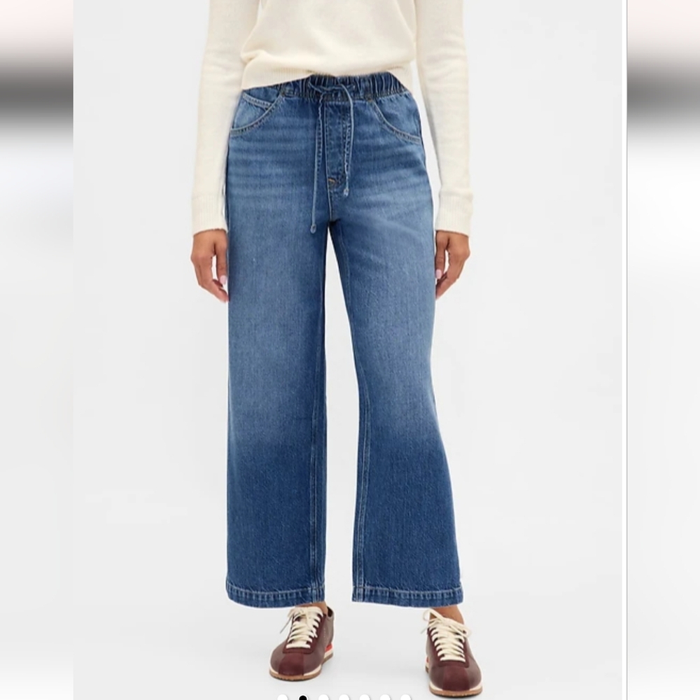 🆕 GAP Low Slung Wide-Leg Cropped Jeans, Ultra Soft Denim, xxs